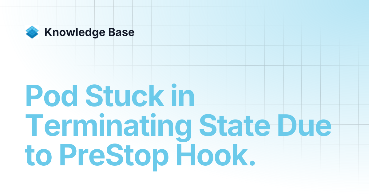 Pod Stuck in Terminating State Due to PreStop Hook. | Managed ...