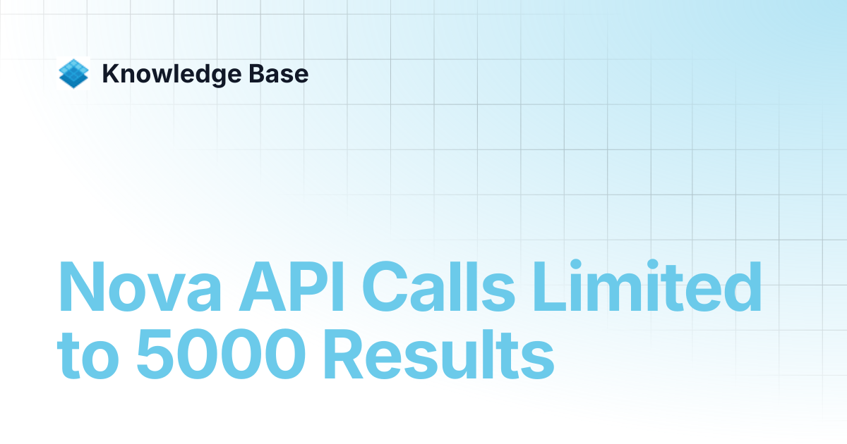 Nova API Calls Limited to 5000 Results | Managed Open Stack | Knowledge ...