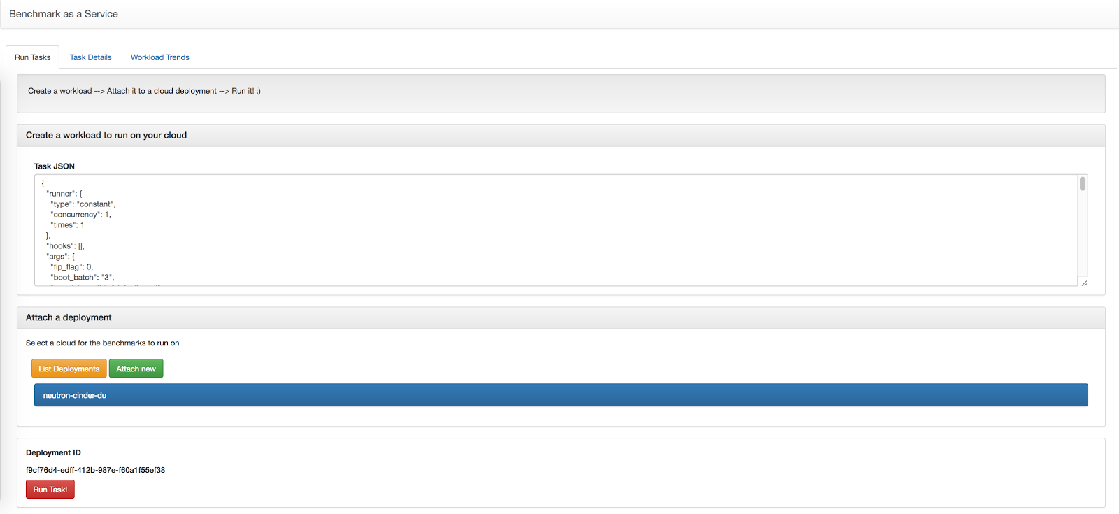Benchmark as a service