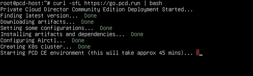 Private Cloud Director Community Edition Install