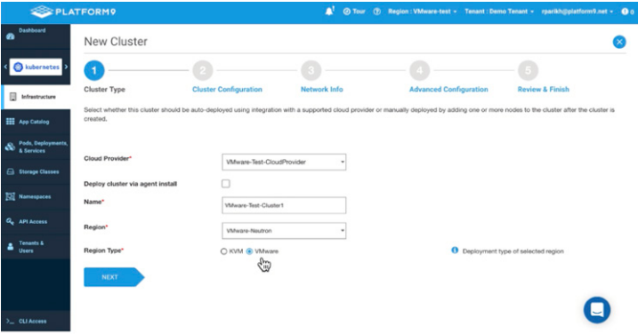 Creating a new Kubernetes cluster.