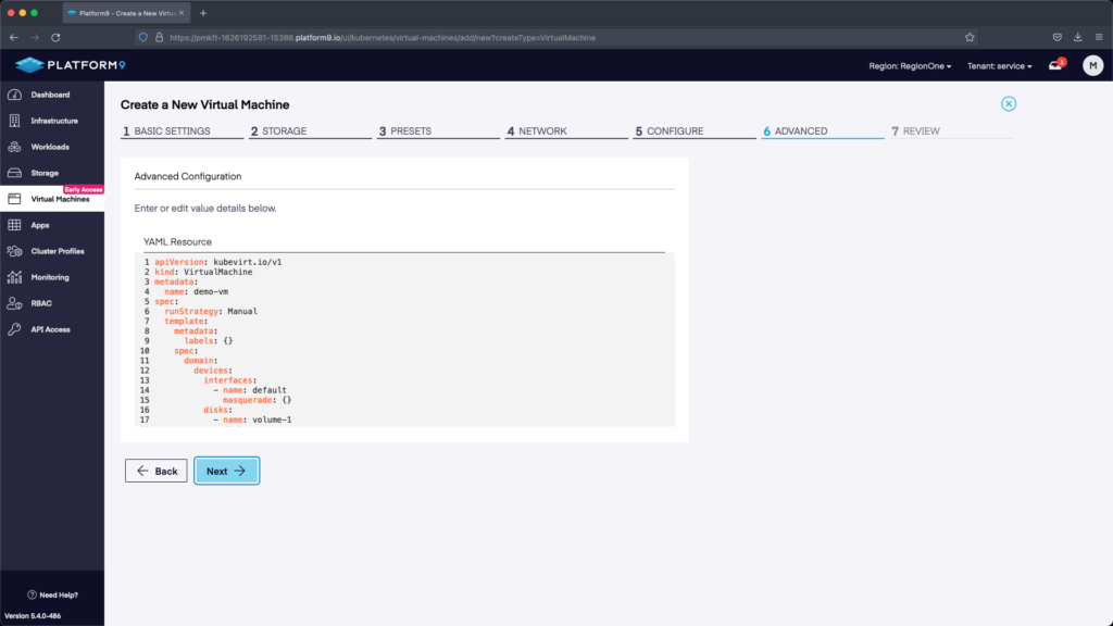 KubeVirt - YAML Resource