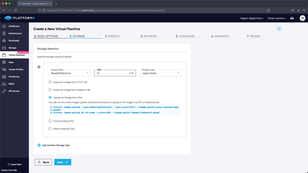 KubeVirt - virtctl image-upload examples