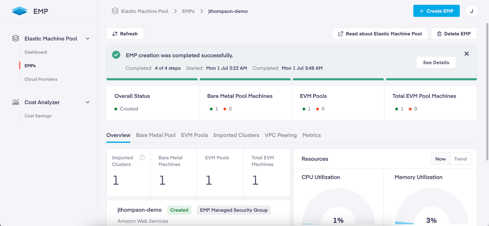 EMP dashboard